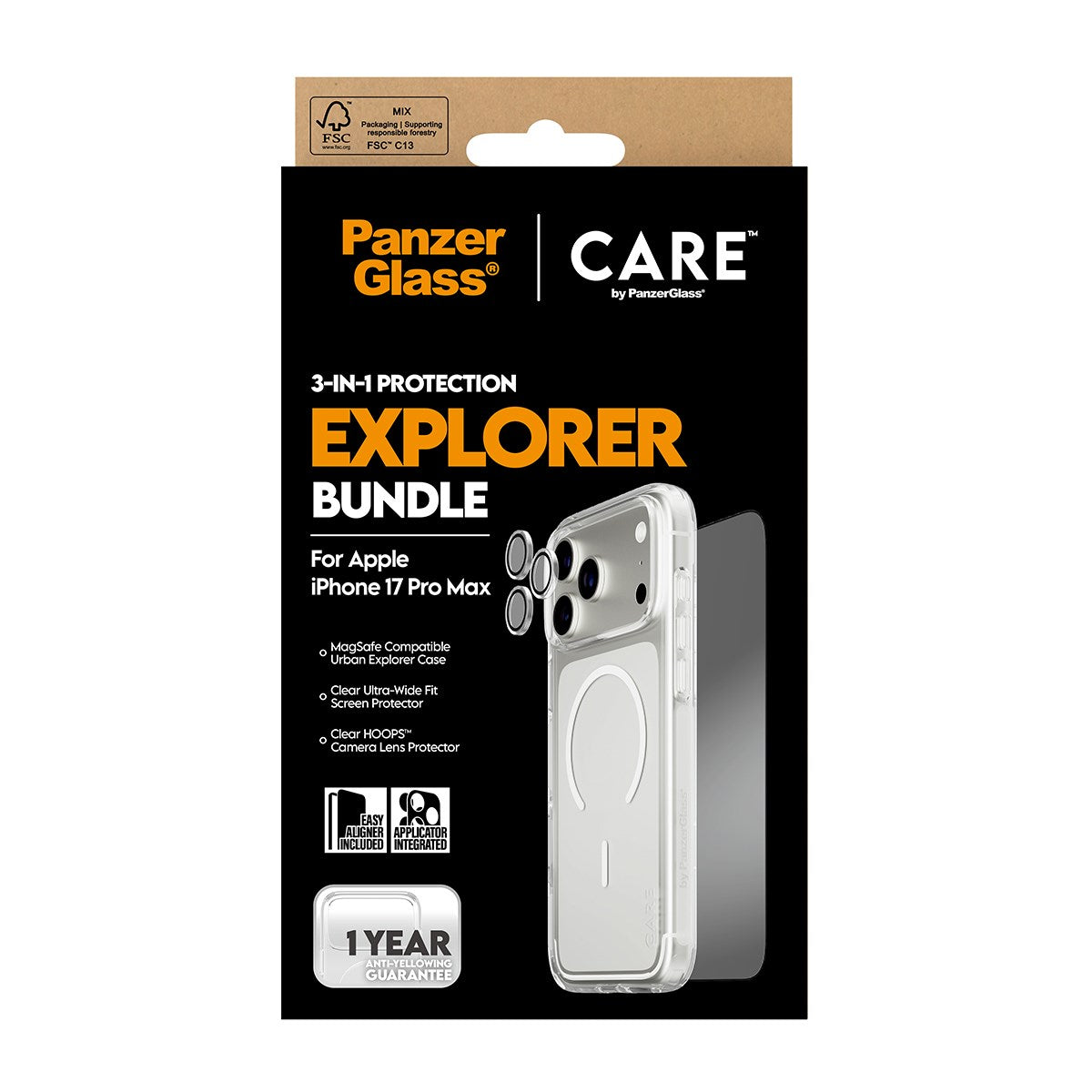 PanzerGlass® | CARE by PanzerGlass® Flagship 3-in-1 Urban Explorer Set iPhone 17 Pro Max